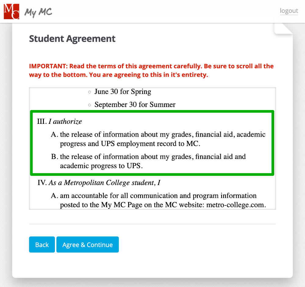 Screenshot of agreement terms 3